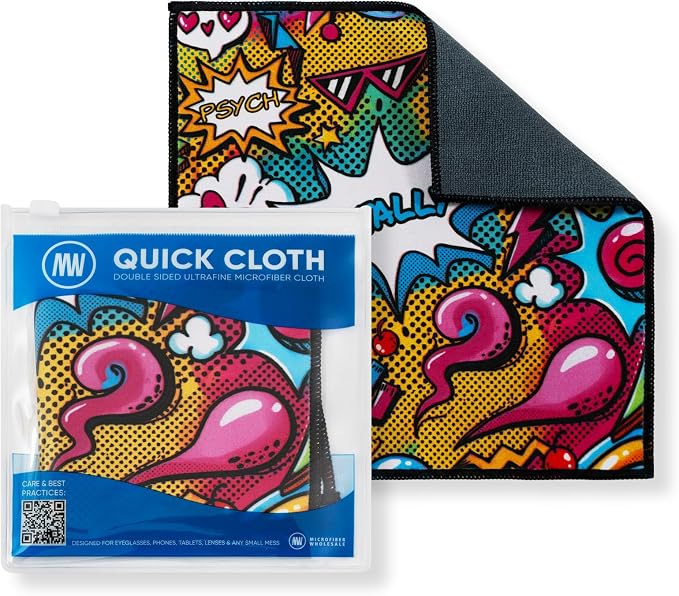 Microfiber Wholesale Quick Cloth Glasses Cleaning Cloths–8x8 Popart 1-Pack | by MicrofiberWholesale