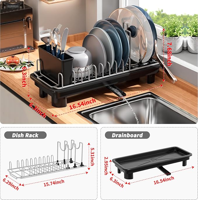 Small Dish Drying Rack, Stainless Steel - Image 3