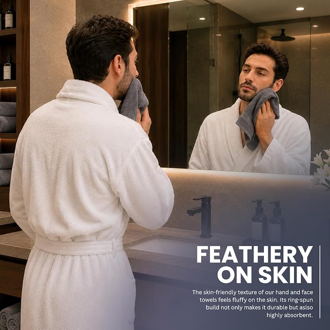 Bulk 72-Pack Premium Commercial Hand Towels, 600 GSM, Designed - Image 3