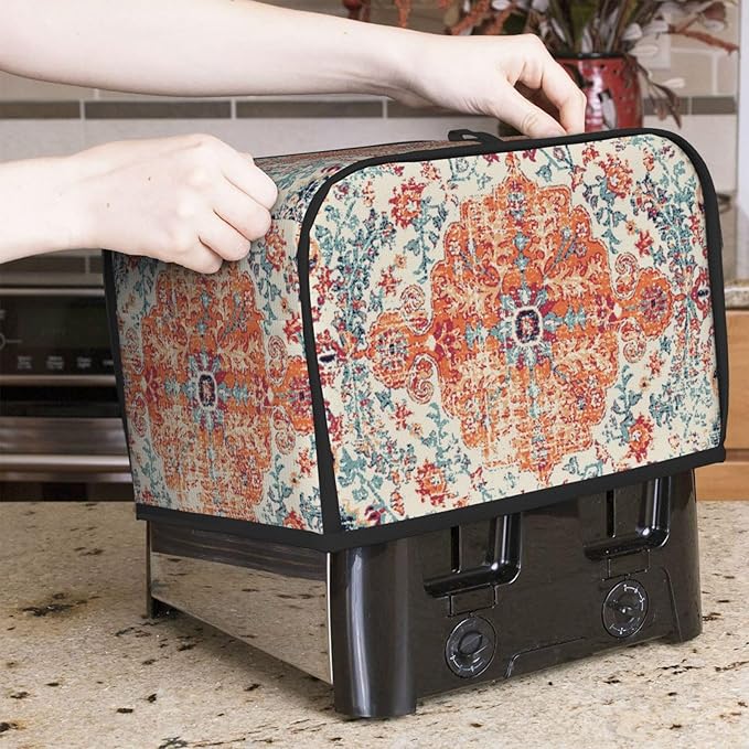 Ethnic Boho 2 Slice Toaster Cover, Waterproof Toaster Dust Cover Bread Maker Protective For Small Kitchen Appliance Dining Room Home Table Decor Gifts