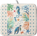 Giwawa Nautical Coastal Dish Drying Mat Sea Turtle Seahorse Dish Drainer Pad by Giwawa