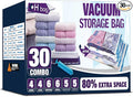 30 Combo Vacuum Storage Bags, Vacuum Seal Bags by HIBAG