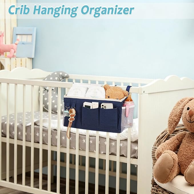 Bedside Caddy, Bedside Storage Bag Hanging Organizer - Image 7