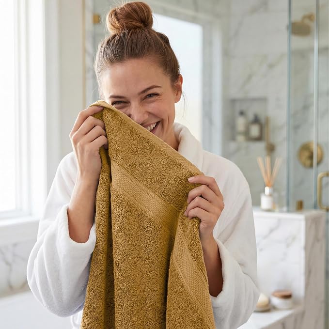 Superior Egyptian Cotton Plush & Absorbent, Bath Towel Set of 4, Soft Luxury - Image 8