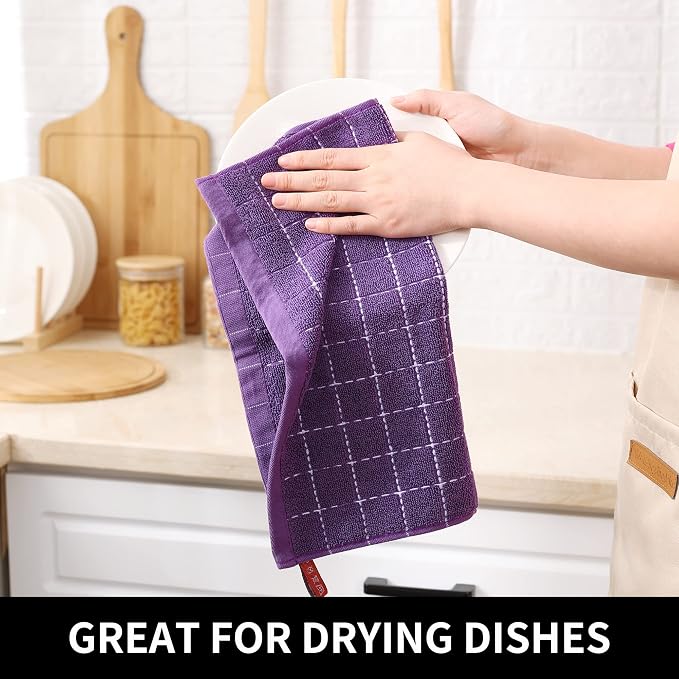 Homaxy 100% Cotton Terry Kitchen Dish Cloths, 6 Pack - Image 4