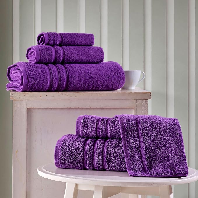 Hawmam Linen Purple 6 Piece Bath Towels Set - Image 2