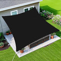 Amagenix Sun Shade Sail 10'X24' Curved Edge Outdoor Shade Canopy Black Breathable 95% UV Block Shade Cloth for Patio Garden Backyard (We Make Custom Size)
