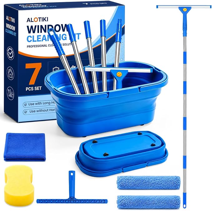 ALOTIKI 7Pcs Window Cleaning Kit by CreateABetterLife