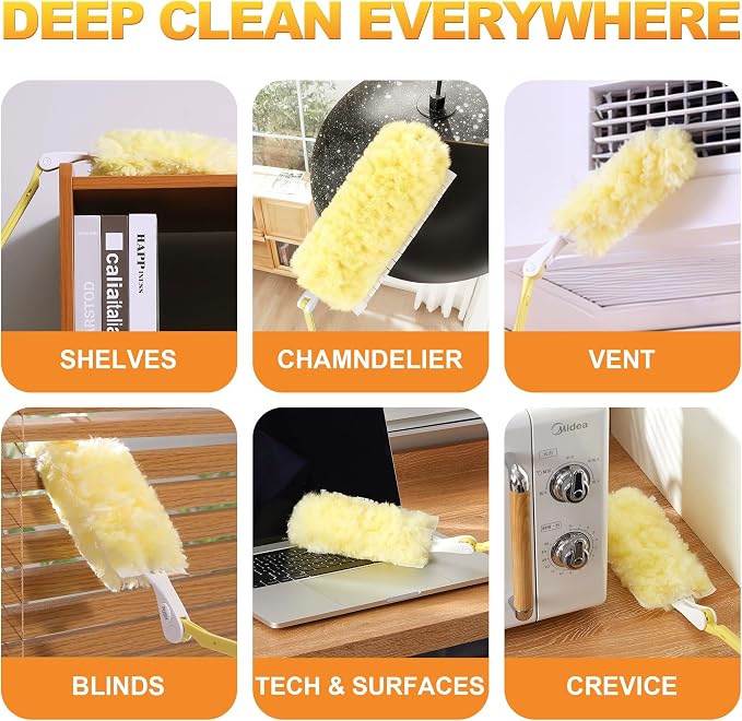 JOYMOOP Scented Telescopic Duster kit, 3FT Extendable Handle + 4 Yellow Refills - Image 7