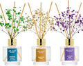 Reed Diffuser Set of 3, Cinnamon Vanilla Lavender Field Moroccan Amber Oil Reed by Airkeep