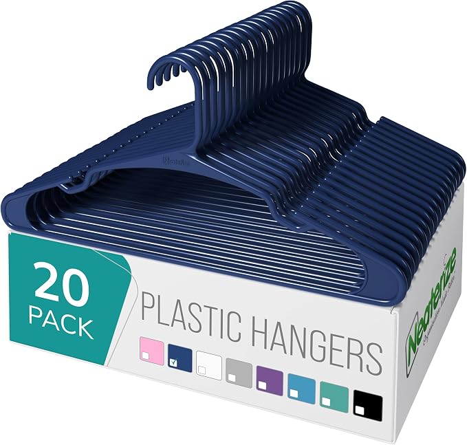 NEATERIZE Clothes Hangers Plastic 20 Pack by Neaterize