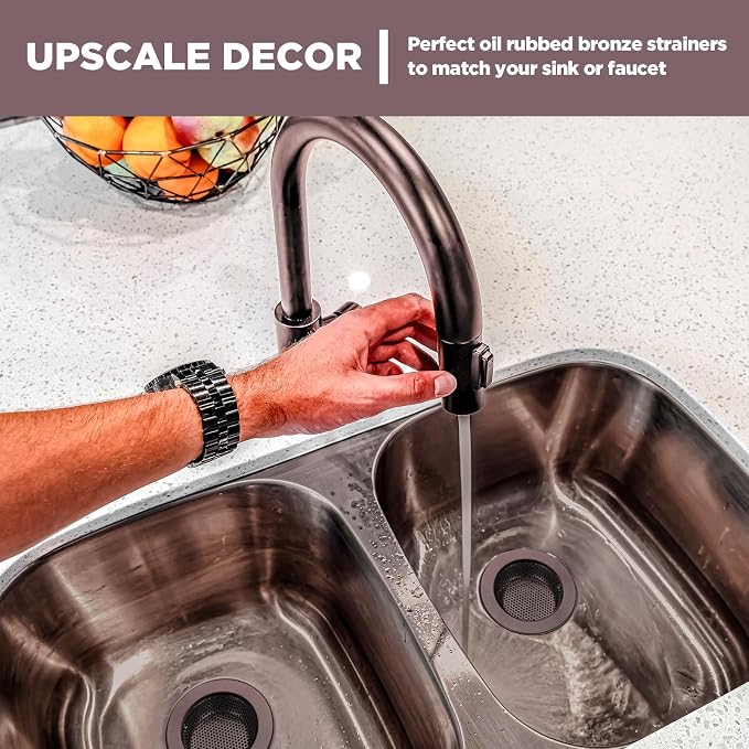 Retisee 2 Pcs Kitchen Sink Drain Strainer 4.4 Inch, Oil Rubbed Bronze - Image 4