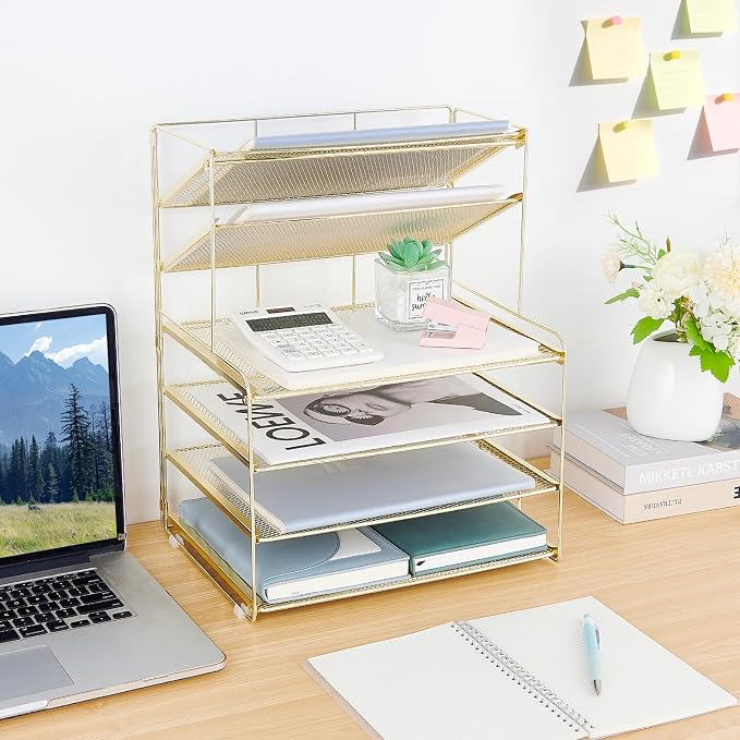 OPNICE Desk Organizer, 6-Tier Paper Organizer Letter Tray, Office Desk - Image 6