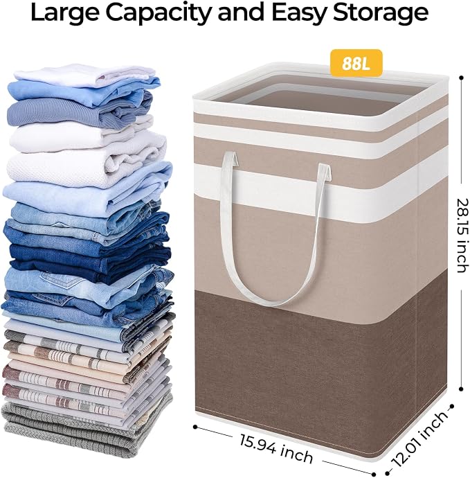 HomeHacks 2 Pack Large Laundry Baskets, Laundry Hampers Bags | Waterproof - Image 4