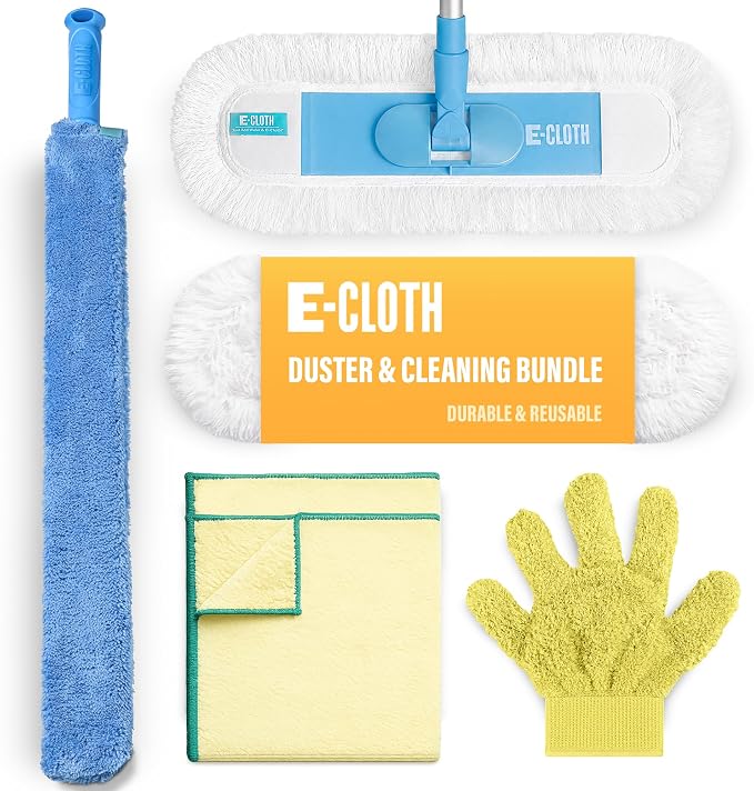 E-Cloth Duster & Cleaning Bundle, Cloth Set, Dusting Mop & Glove | Includes by E-Cloth