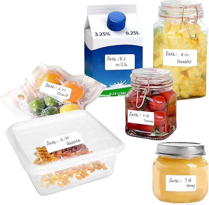1000 Blank Removable Freezer Labels Water Oil Resistant with Perforation Line for Food Containers Jars Pantry Organization (Each Measures 1” x 2”)