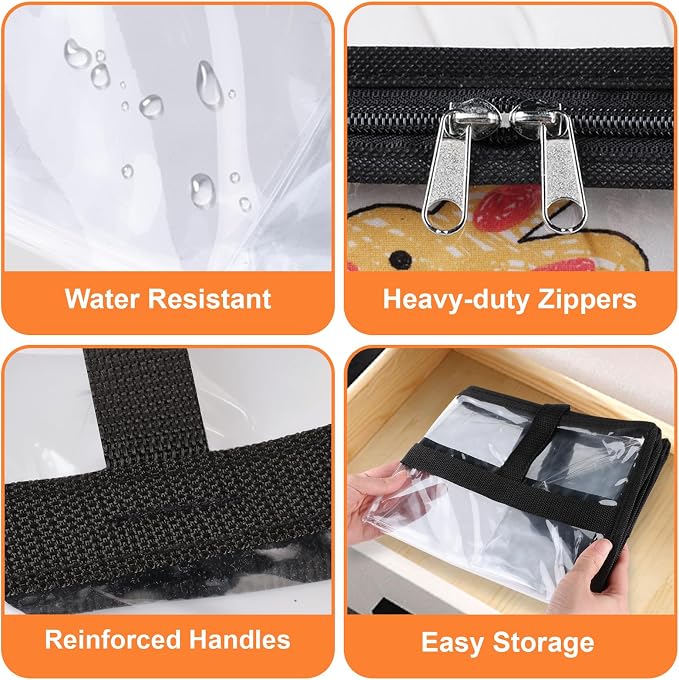 SpaceTrove Clear Storage Bags, foldable waterproof moving bags store comforters - Image 3