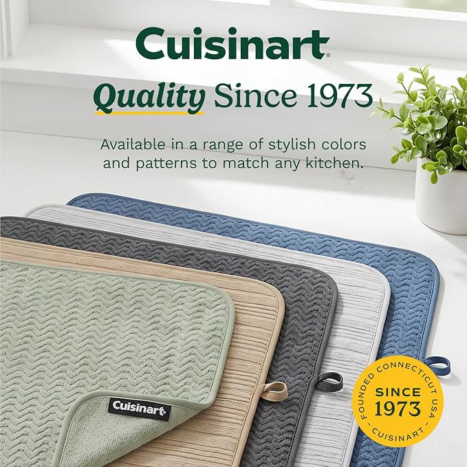 Cuisinart Dish Drying Mat for Kitchen Counter, quick-dry microfiber, machine - Image 8