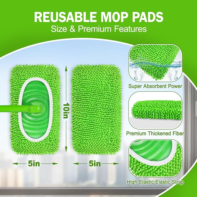8 Pack Reusable Mop Pads Compatible - Image 3