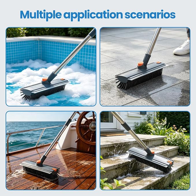 3 in 1 Floor Scrub Brush, Heavy Duty 90° Bristle - Image 5