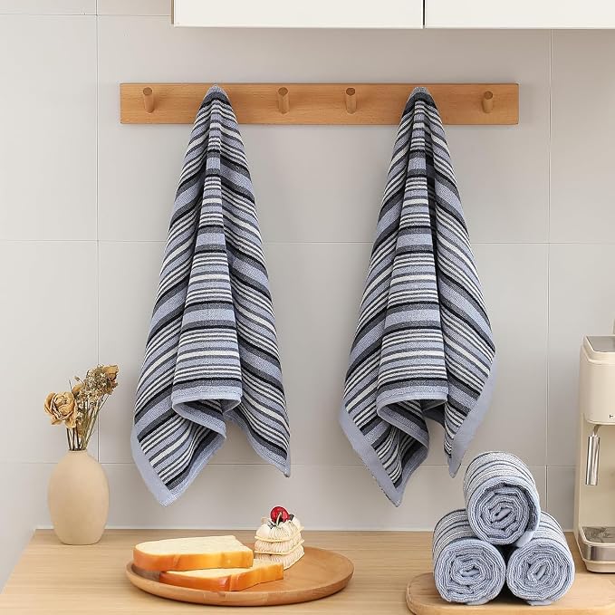 SALAS Kitchen Dish Towels for Drying Dishes, Large Cotton Kitchen Cloths Hand - Image 4