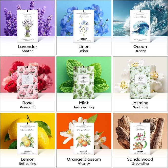 MYARO 20Pcs Peppermint Scented Sachets, Closet Deodorizer Car Air Freshener - Image 6