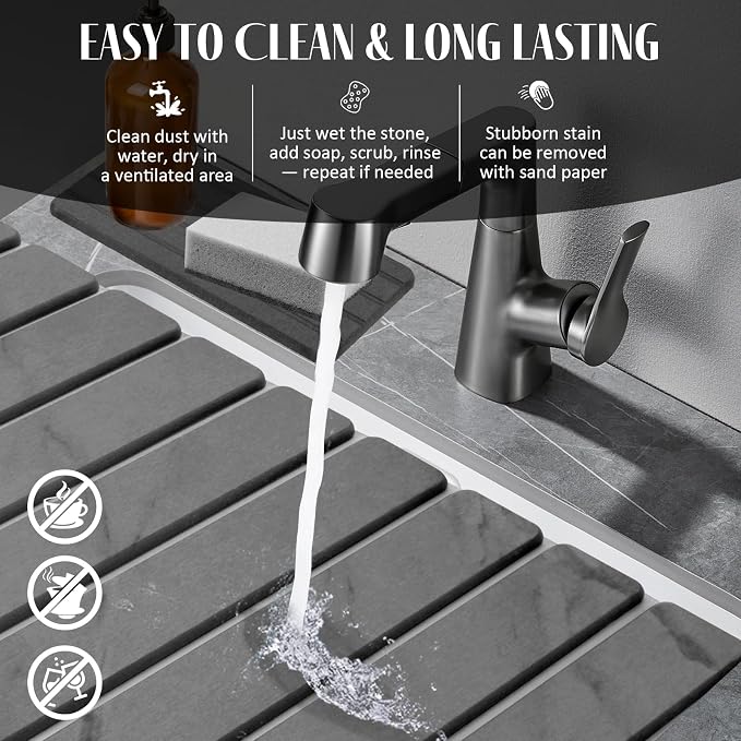 2 PCS Extra Large Stone Dish Drying Mat - Image 5