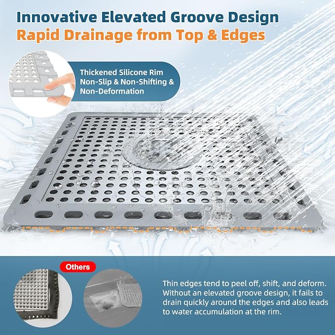 Hibbent Upgraded Shower Drain Hair Catcher, Shower Cover - Image 4