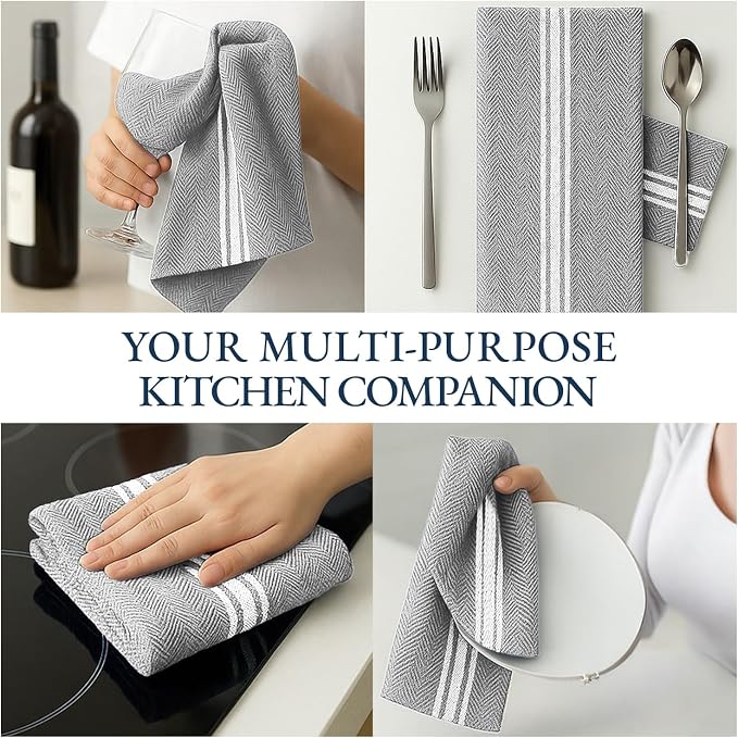LANE LINEN Tea Towels 100% Cotton Absorbent Lint-Free 6 Pack - Image 8