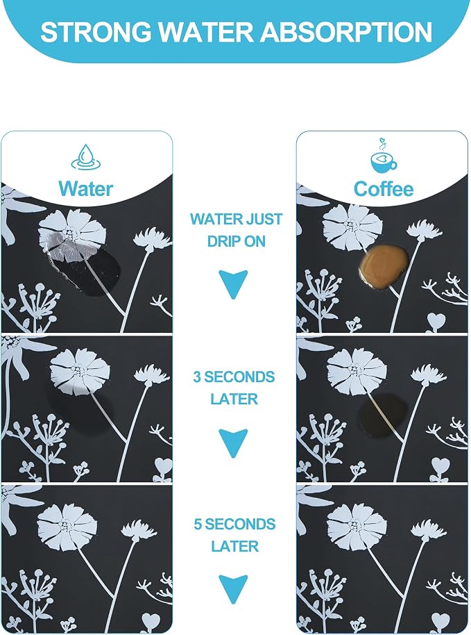 Dish Drying Mat for Kitchen Counter, Non-slip Drying Mat for Coffee Machine - Image 2