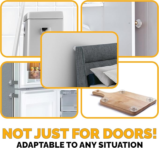 Ducki Door Stop Wall Protectors, 8 Pack Clear, Self Adhesive Reusable Solution for Stopping Wall Damage & Noise from Doors, Refrigerators, & in Your Home or Office, Durable Shock Absorbent & Discreet