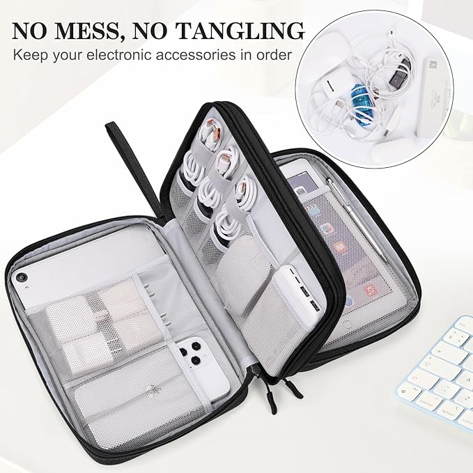 FYY Electronic Organizer, Travel Tech Pouch Bag, Extra Large, Waterproof - Image 5