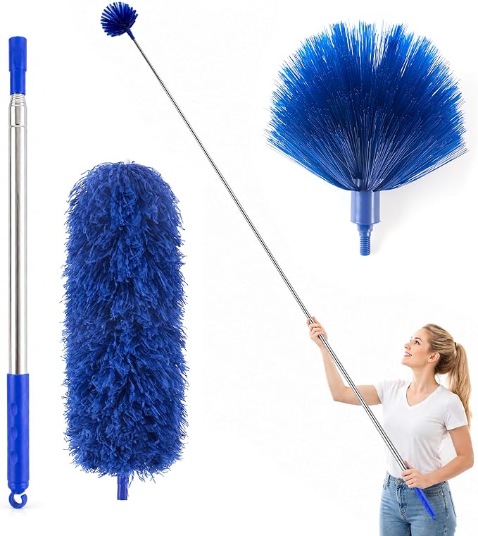 Cobweb Duster with Extension Pole, Spider Web Brush, Washable Cleaning Kit by Unknown