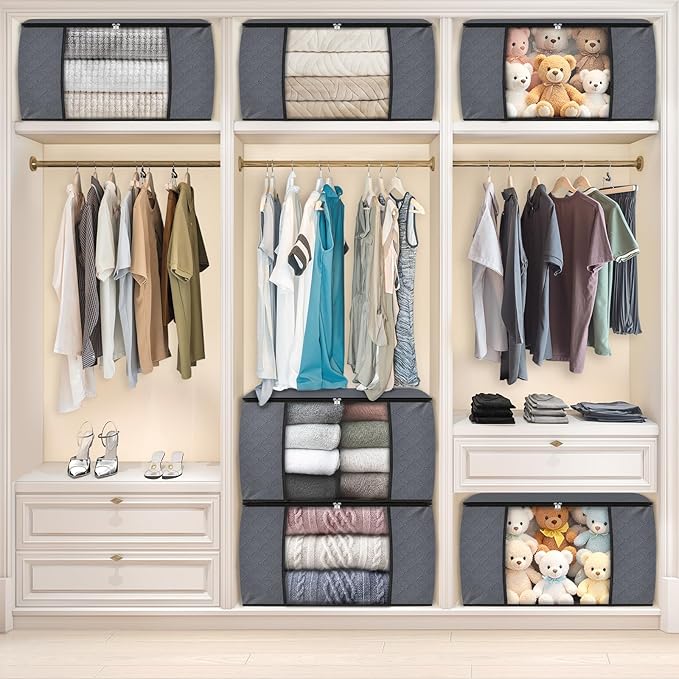 8 Pack Storage Bags for Clothes Blanket Storage Bins - Image 7