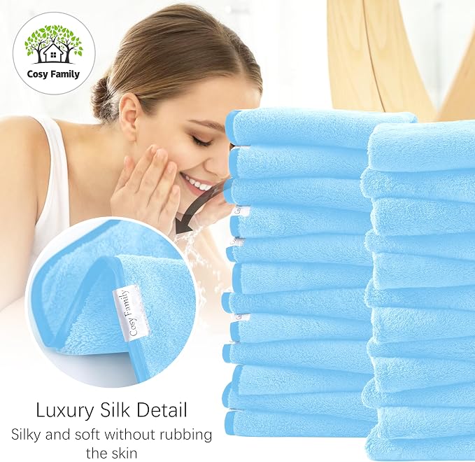 Cosy Family 24 Pack Soft Washcloths Set - Image 3