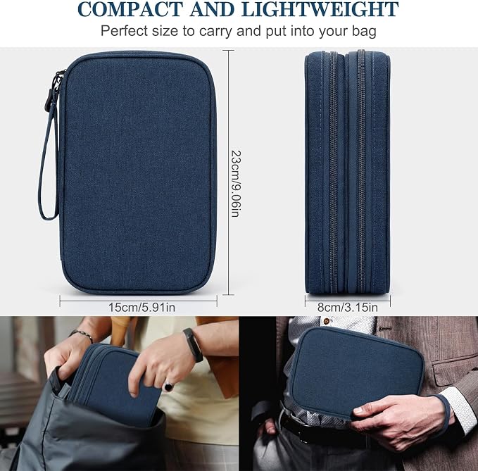FYY Electronic Organizer, Travel Tech Pouch Bag, Waterproof, Double Layers - Image 2