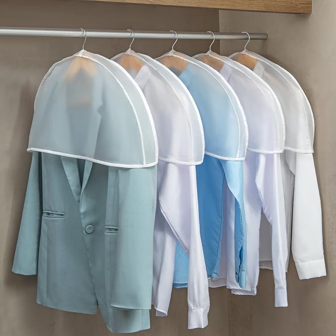 Shoulder Covers Plastic Hanger Covers, 12 Pack | Breathable, - Image 7