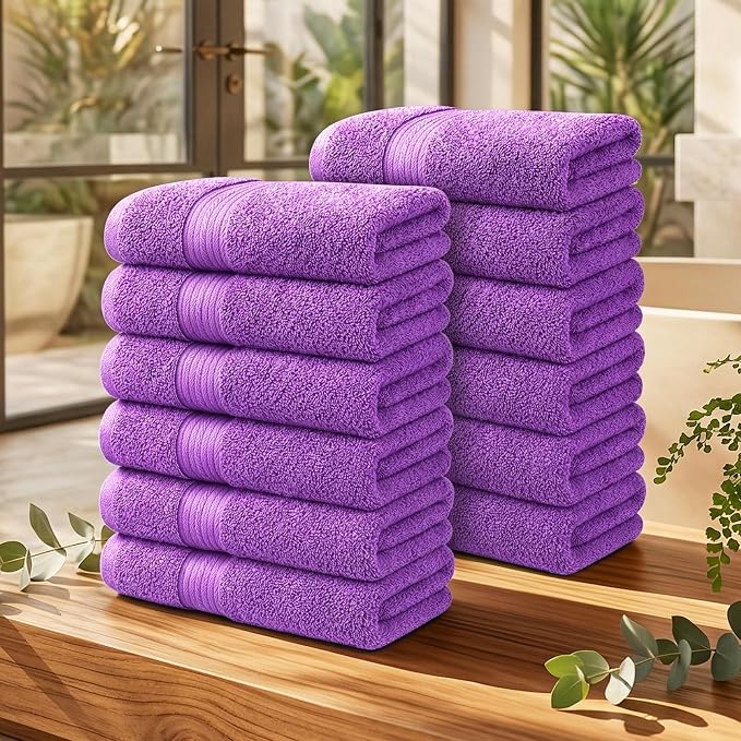 100% Cotton Hand Towels 18x28 Inches, 600 GSM, Soft & Absorbent - Image 2