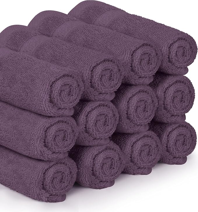 Utopia Towels 12 Pack Premium Wash Cloths, 12x12 in, 100% Cotton, Plum | Highly - Image 6