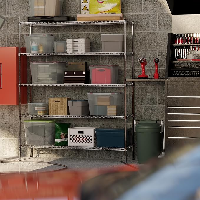 18" Deep x 60" Wide x 74" Height Wire Shelving Kit | 5-Tier | NSF Commercial Storage Rack Unit