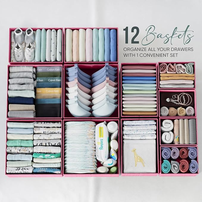 Drawer Organizer Set of 12 Pink - Image 3