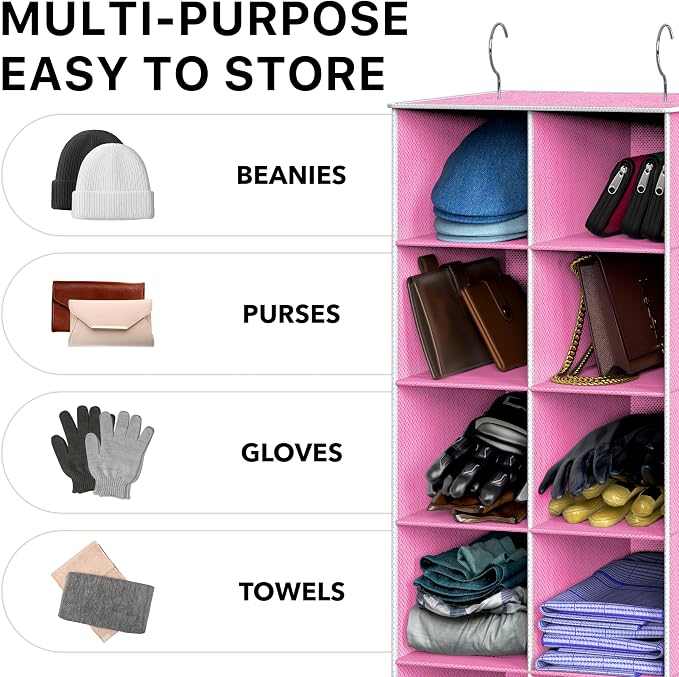 Simple Houseware 20 Section Shelves Hanging Shoes Organizer, 10 Tier, Holds Up - Image 7