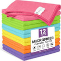 12 Pack Microfiber Cleaning Cloth, 6 Assorted Colors Cleaning Rags by Unknown