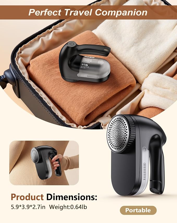 PKBD IPX6 Waterproof Washable Electric Fabric Shaver and Lint Remover, - Image 6