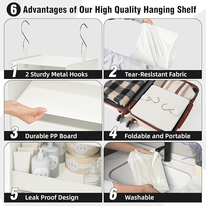 GRANNY SAYS 4-Shelf Hanging Closet Organizer, Foldable Storage, No-Sag Support - Image 5