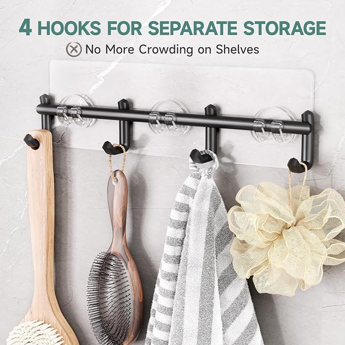 Veken Shower Caddy 6-Pack with Hooks, Bathroom Organizers & Storage - Image 9