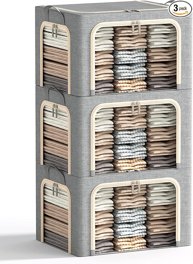 3 Openings Large Clothes Storage Bins by Furnhome