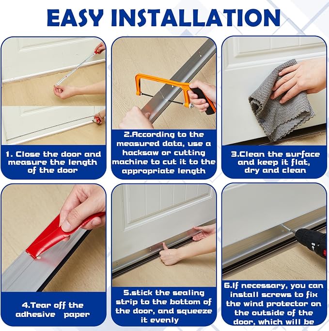 Gisafai 4 Pack 36" Door Sweep, Aluminum Rodent Proof Bottom Seal Strip | Rodent - Image 4