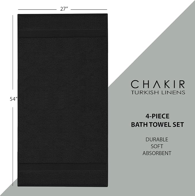 Chakir Turkish Linens 100% Cotton 4-Pack Bath Towels 27x54, Oeko-Tex Certified - Image 6