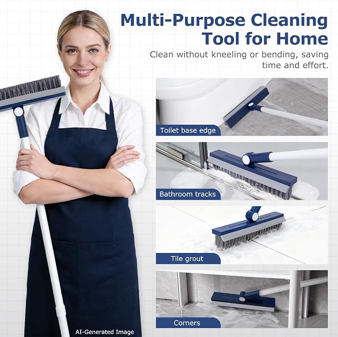 IVYROLL Grout Brush with Long Handle, Grout Cleaner Brush - Image 5